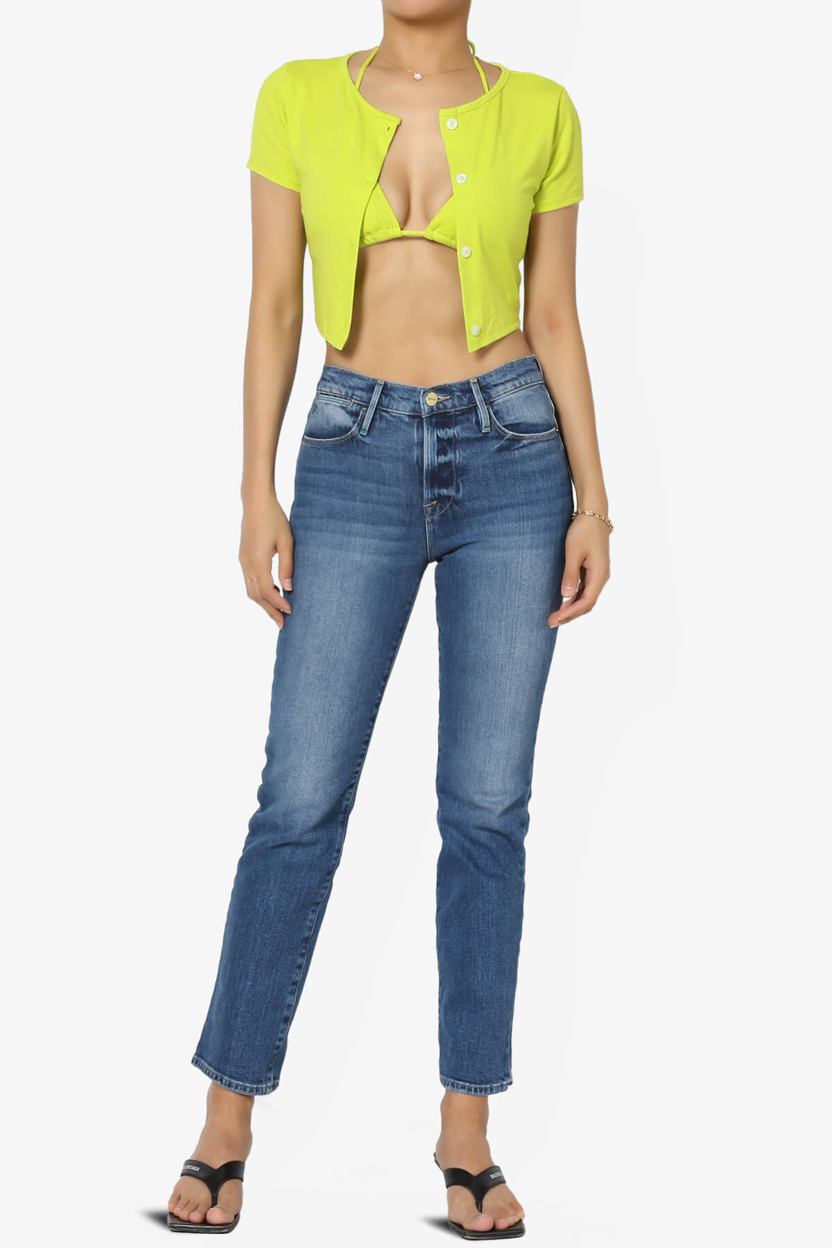 Linda Cardigan And Bra Top SET LIME_6