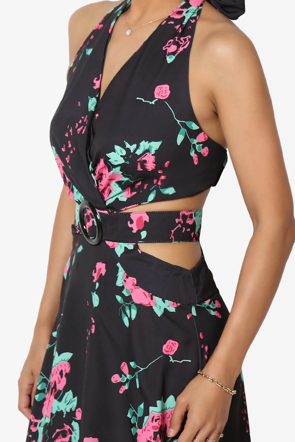 Lockwood Floral Halter Cutout Maxi Dress BLACK_5