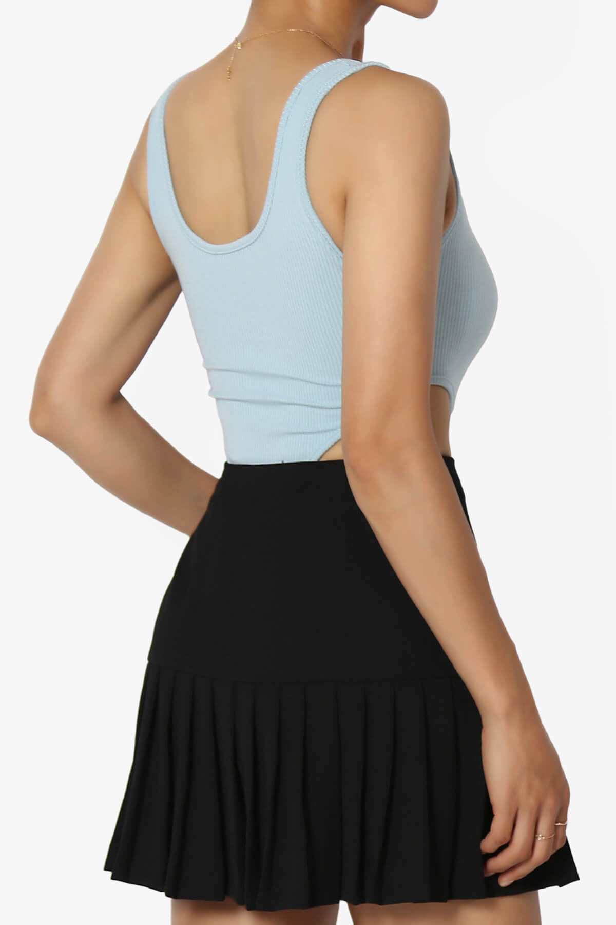 Lorrin High Cut Ribbed Tank Thong Bodysuit LIGHT BLUE_4