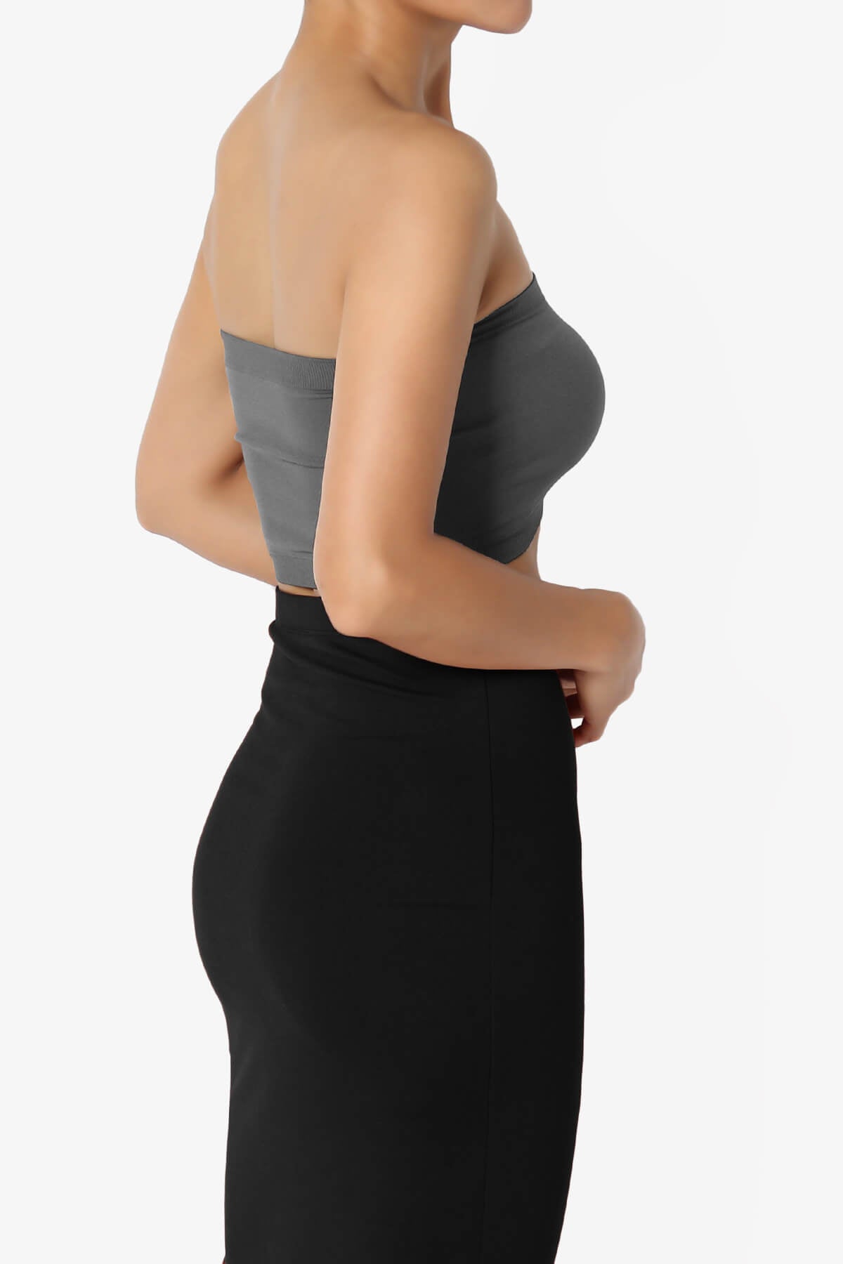 Ludlow Seamless Bandeau Bra Top ASH GREY_4