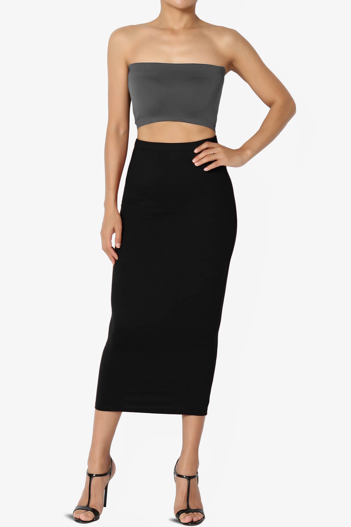 Ludlow Seamless Bandeau Bra Top ASH GREY_6