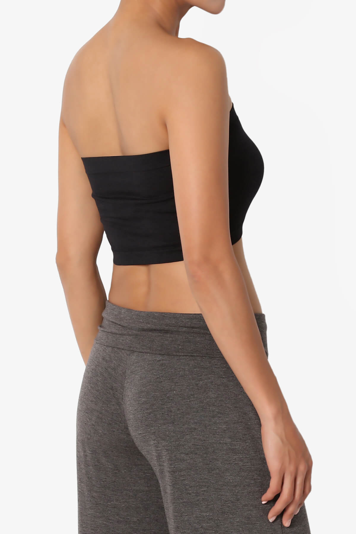 Ludlow Seamless Bandeau Bra Top BLACK_4