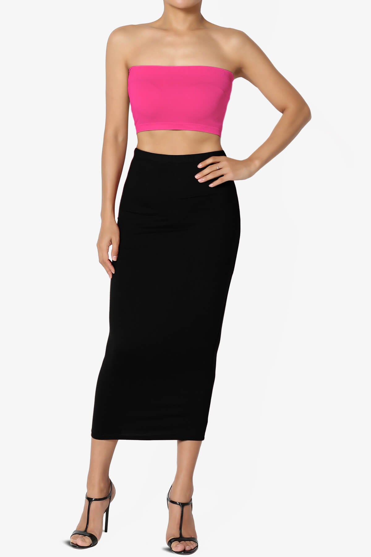 Ludlow Seamless Bandeau Bra Top FUCHSIA_6