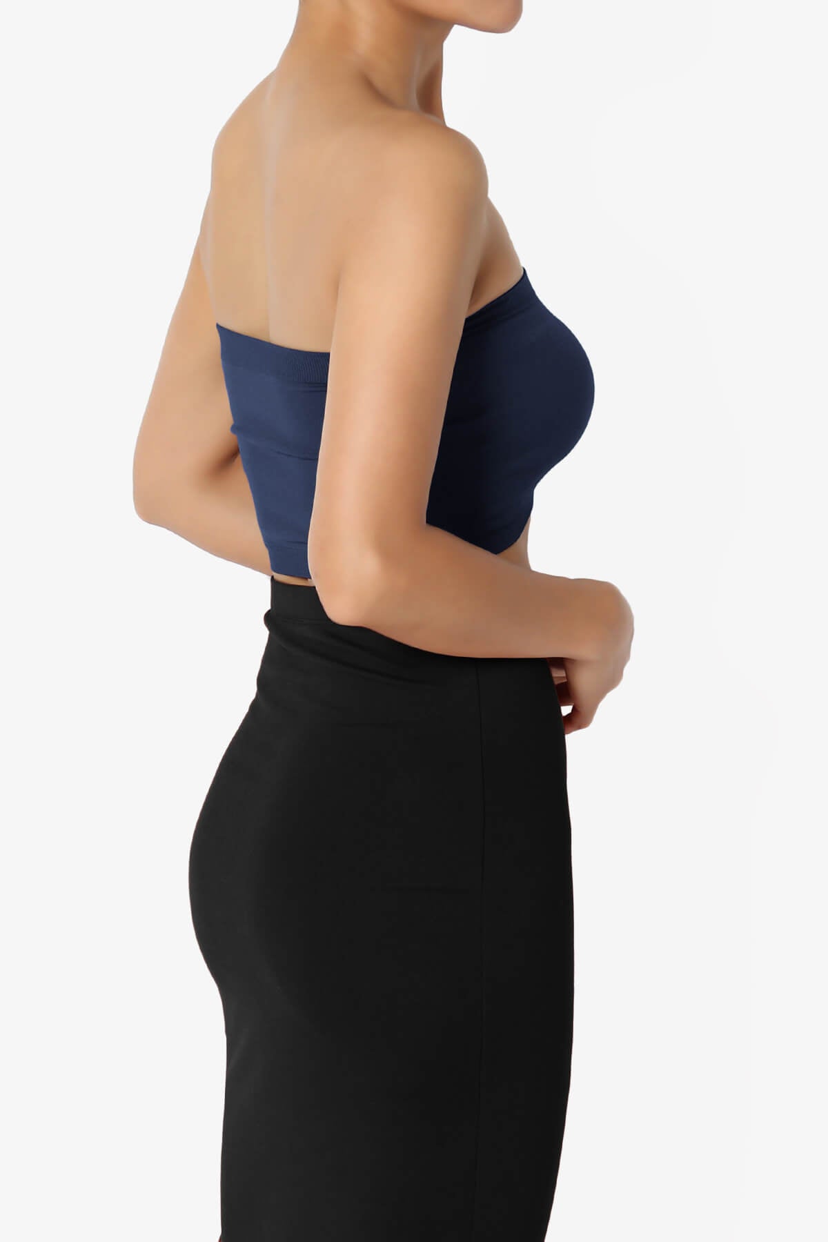 Ludlow Seamless Bandeau Bra Top NAVY_4