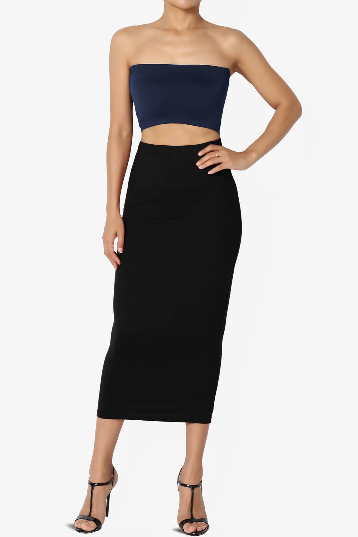 Ludlow Seamless Bandeau Bra Top NAVY_6