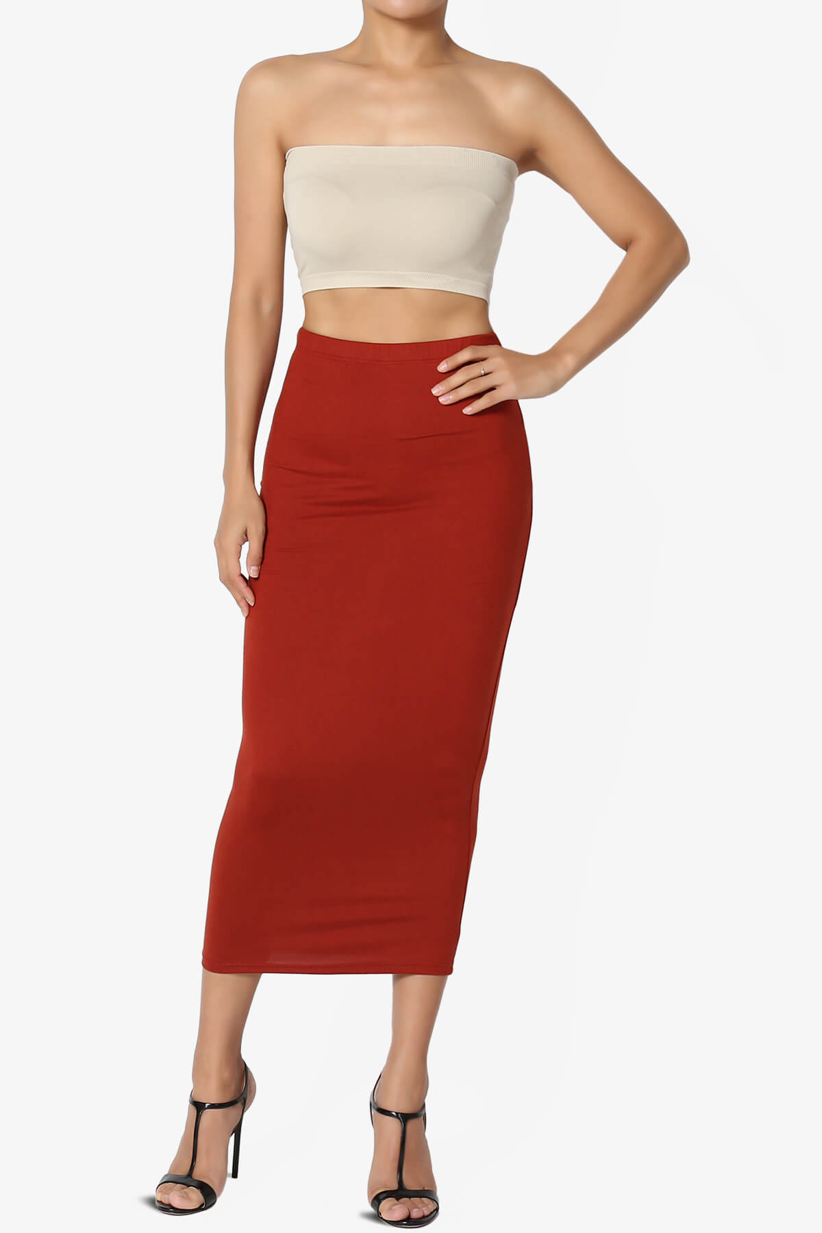 Ludlow Seamless Bandeau Bra Top TAUPE_6