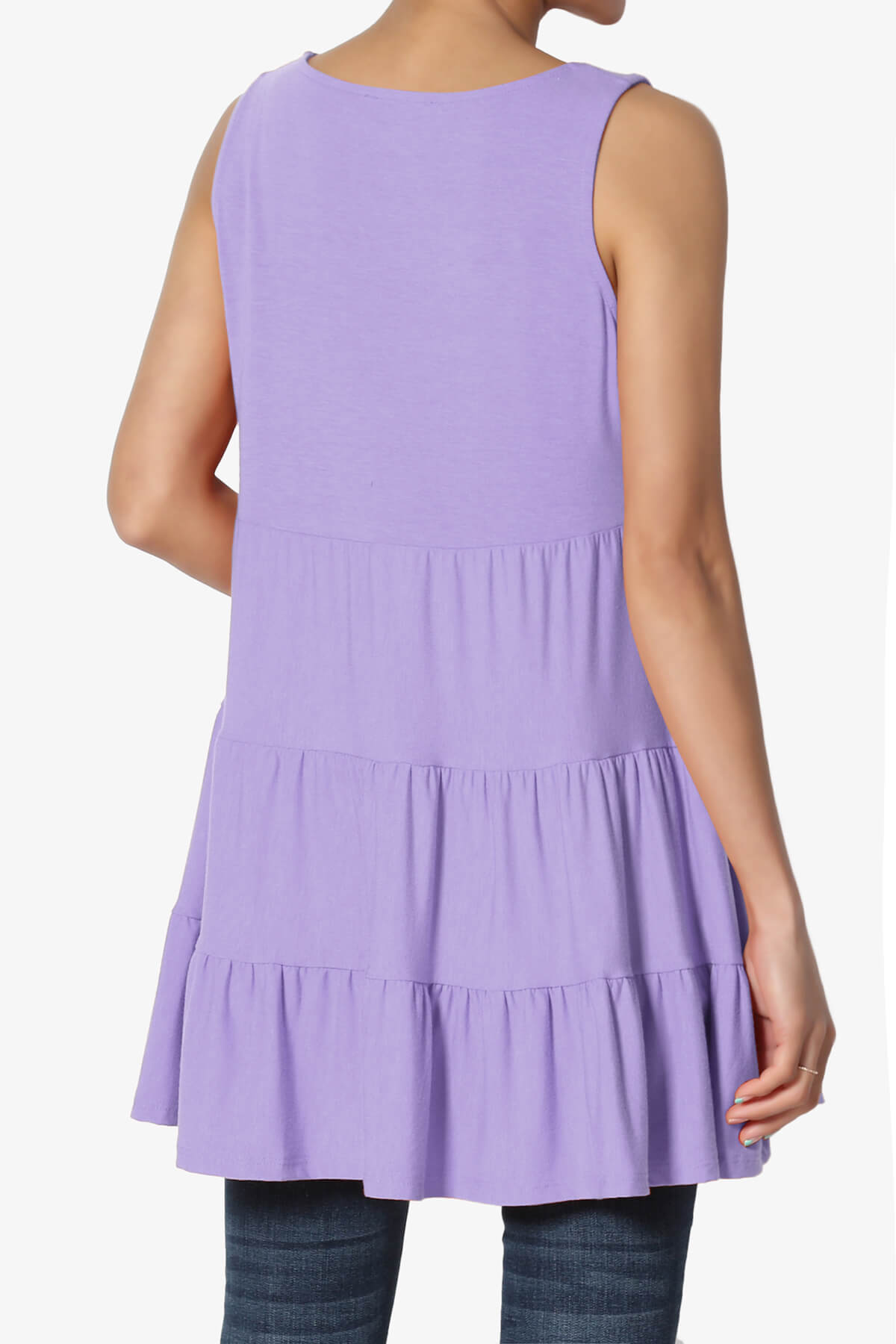 Maiika Sleeveless Tiered Ruffle Top LAVENDER_2