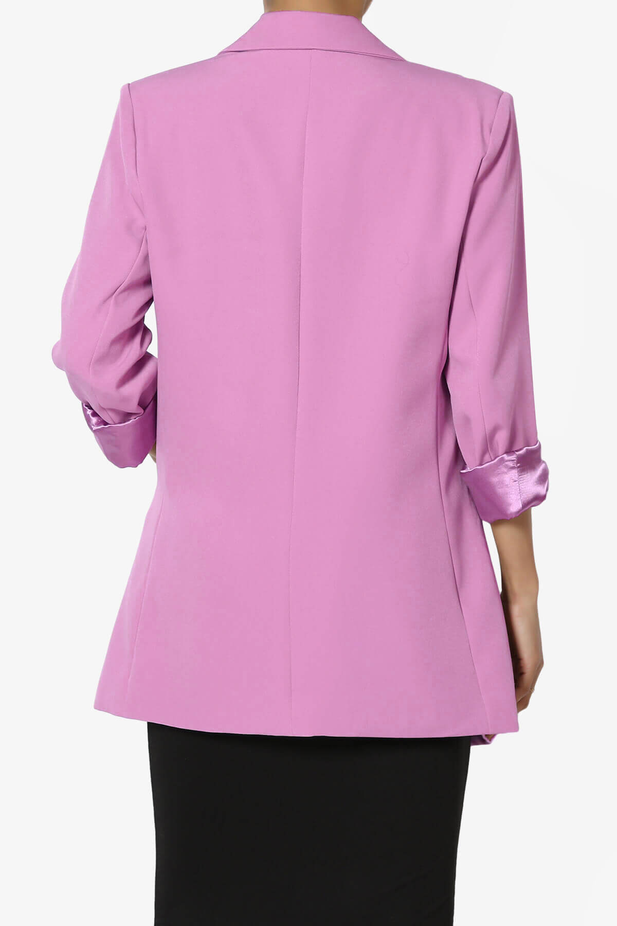 Malory Cuffed Sleeve Open Front Blazer BRIGHT MAUVE_2