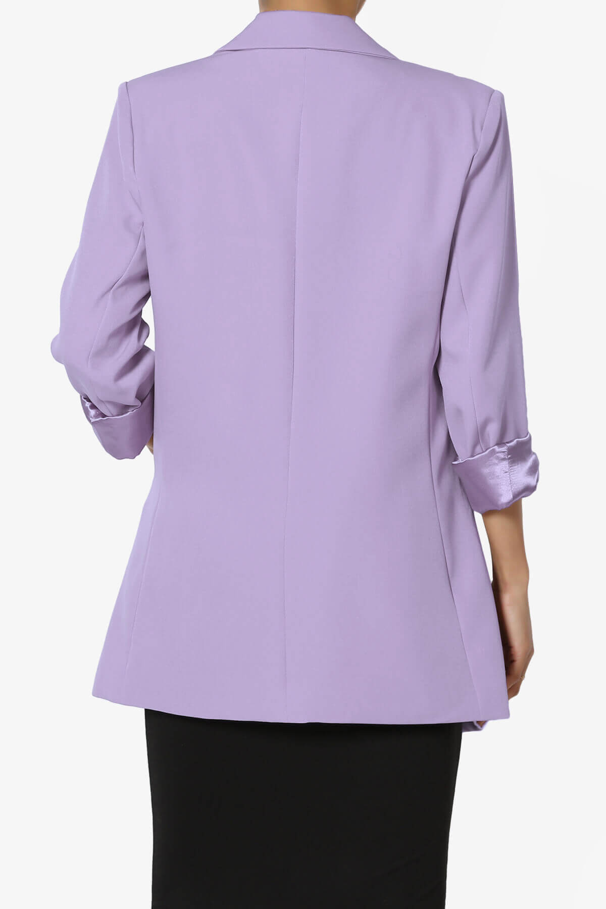 Malory Cuffed Sleeve Open Front Blazer LAVENDER_2