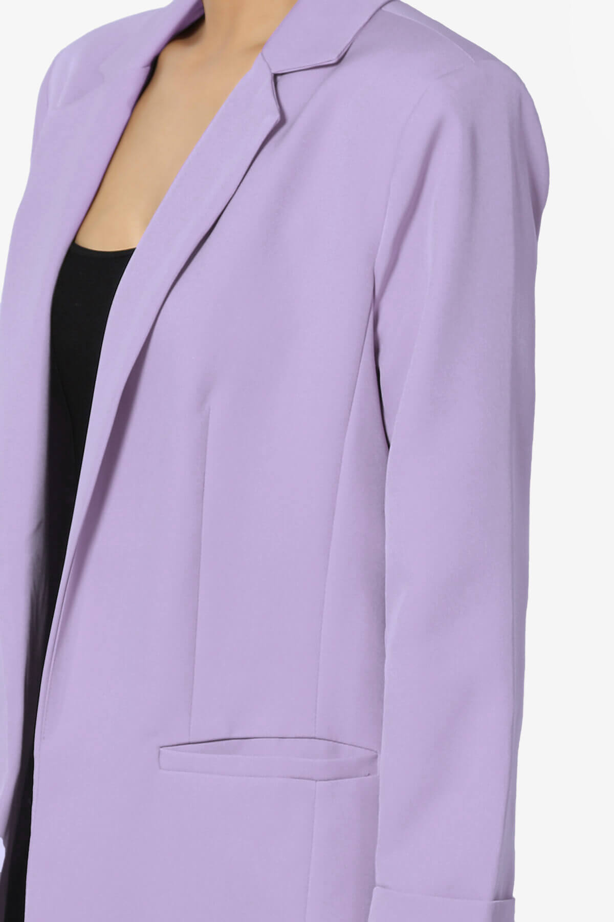Malory Cuffed Sleeve Open Front Blazer LAVENDER_5
