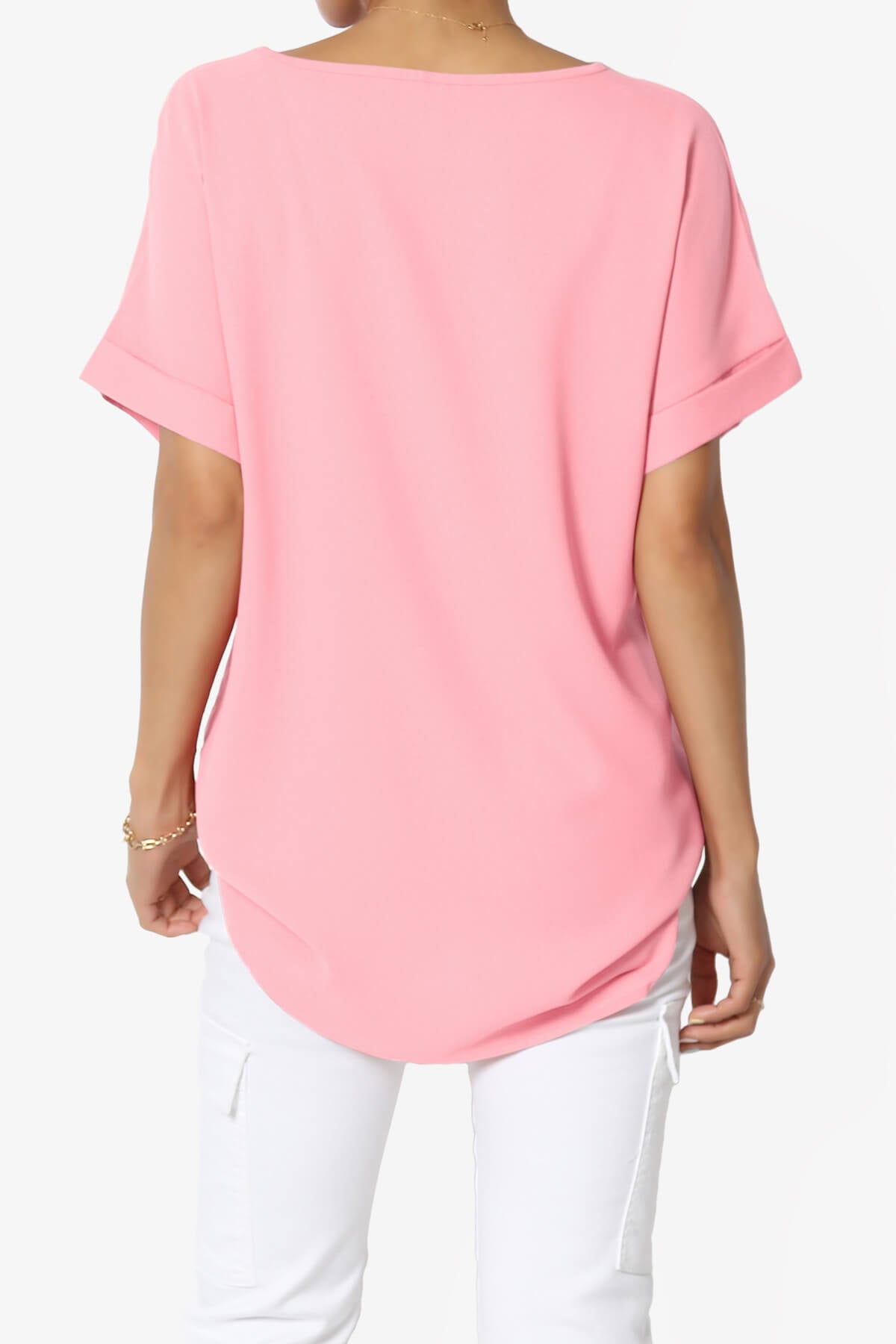 Marla Lightweight Woven Dolman Top DARK PINK_2