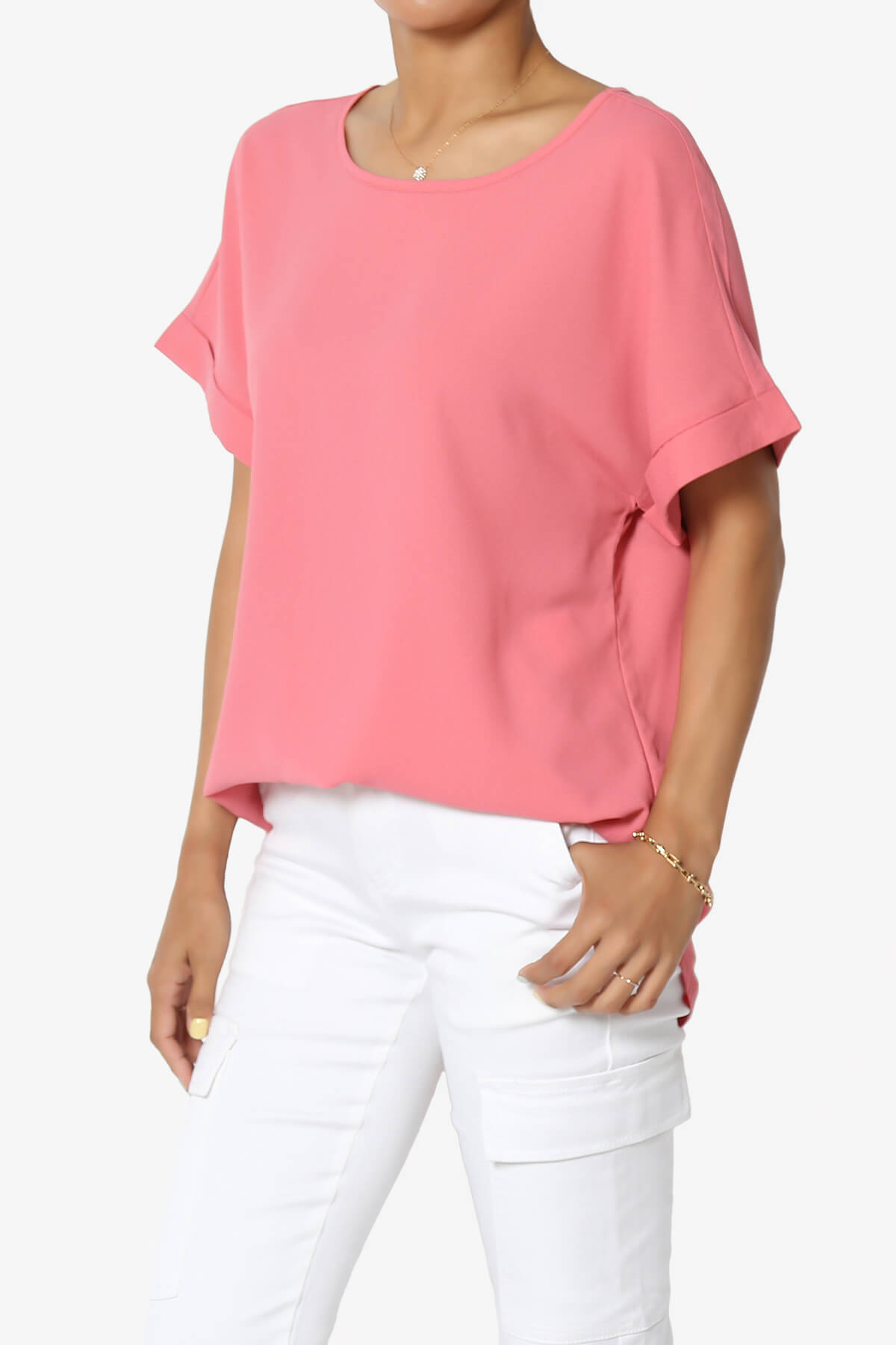 Marla Lightweight Woven Dolman Top DESERT ROSE_3