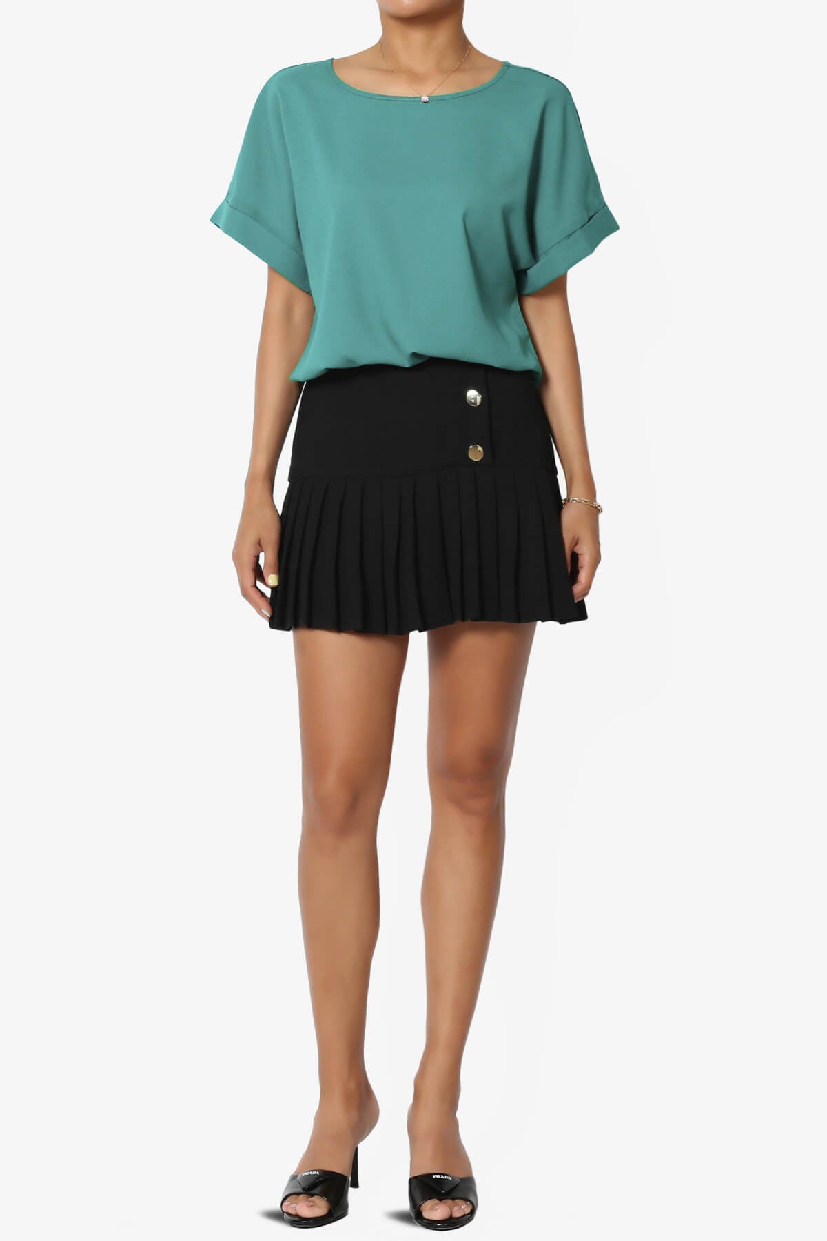 Marla Lightweight Woven Dolman Top DUSTY TEAL_6