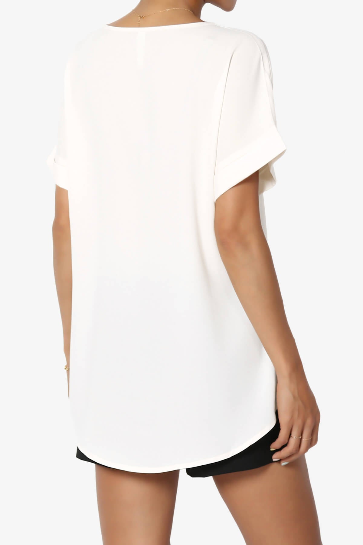 Marla Lightweight Woven Dolman Top IVORY_4