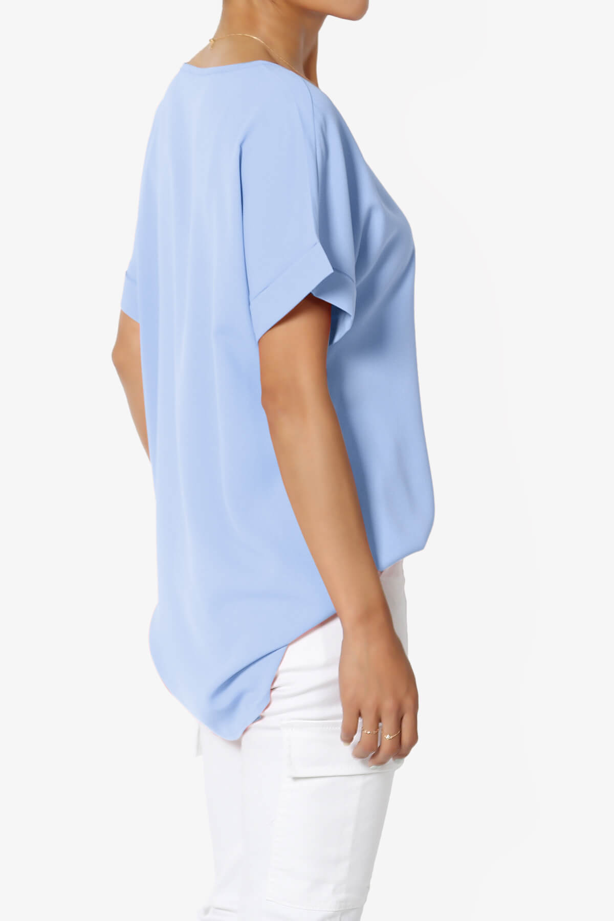 Marla Lightweight Woven Dolman Top LIGHT BLUE_4