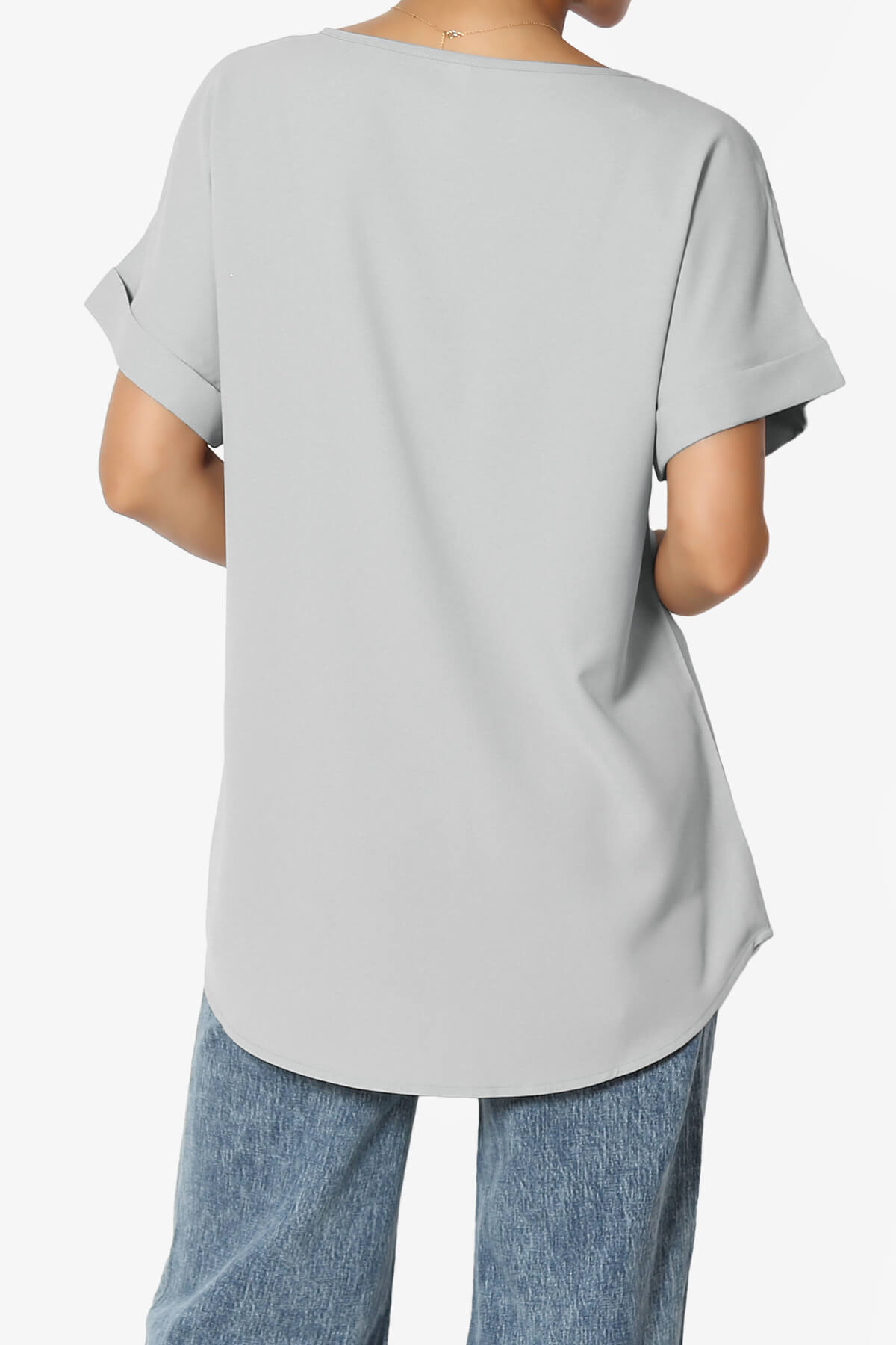 Marla Lightweight Woven Dolman Top LIGHT GREY_2