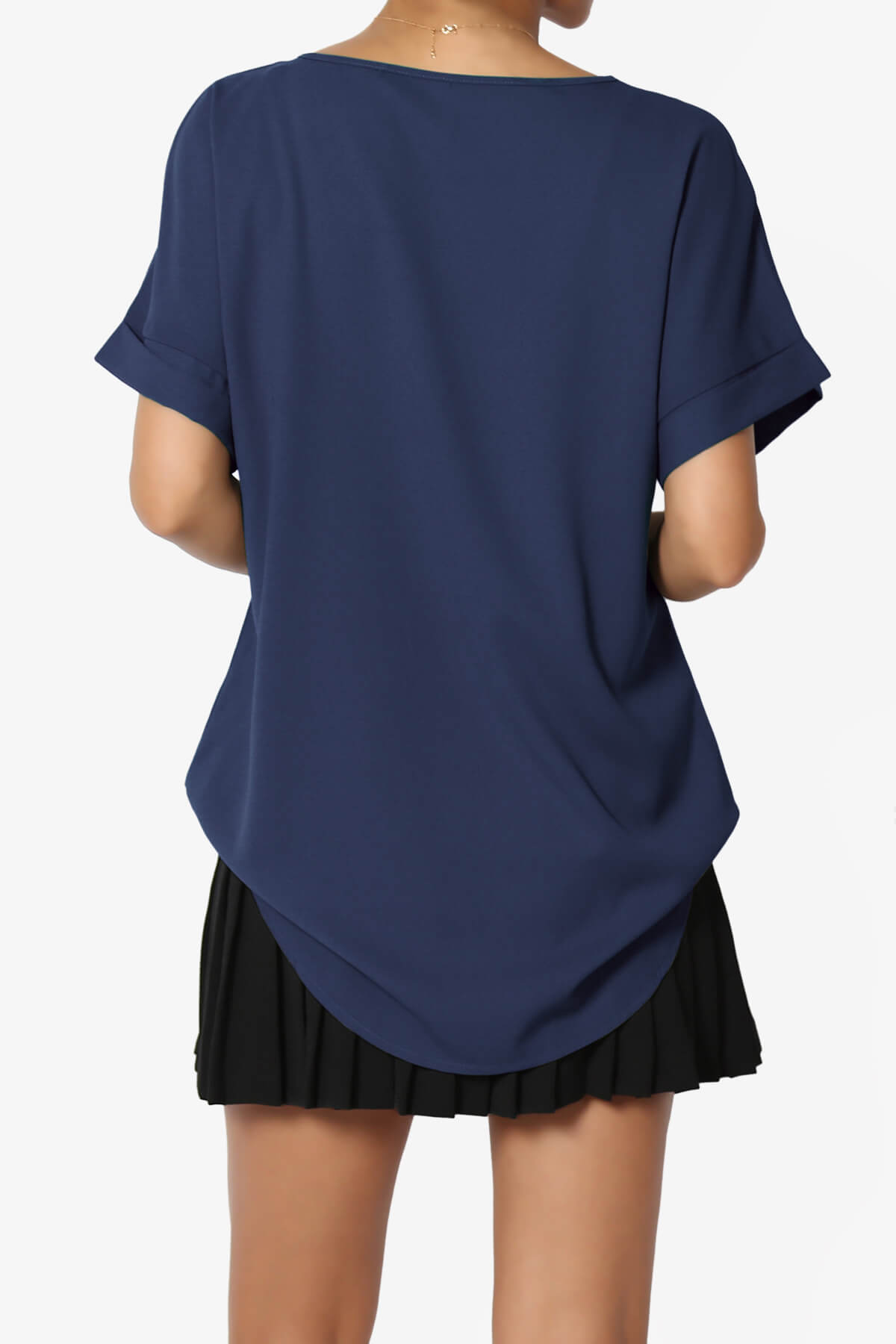 Marla Lightweight Woven Dolman Top LIGHT NAVY_2