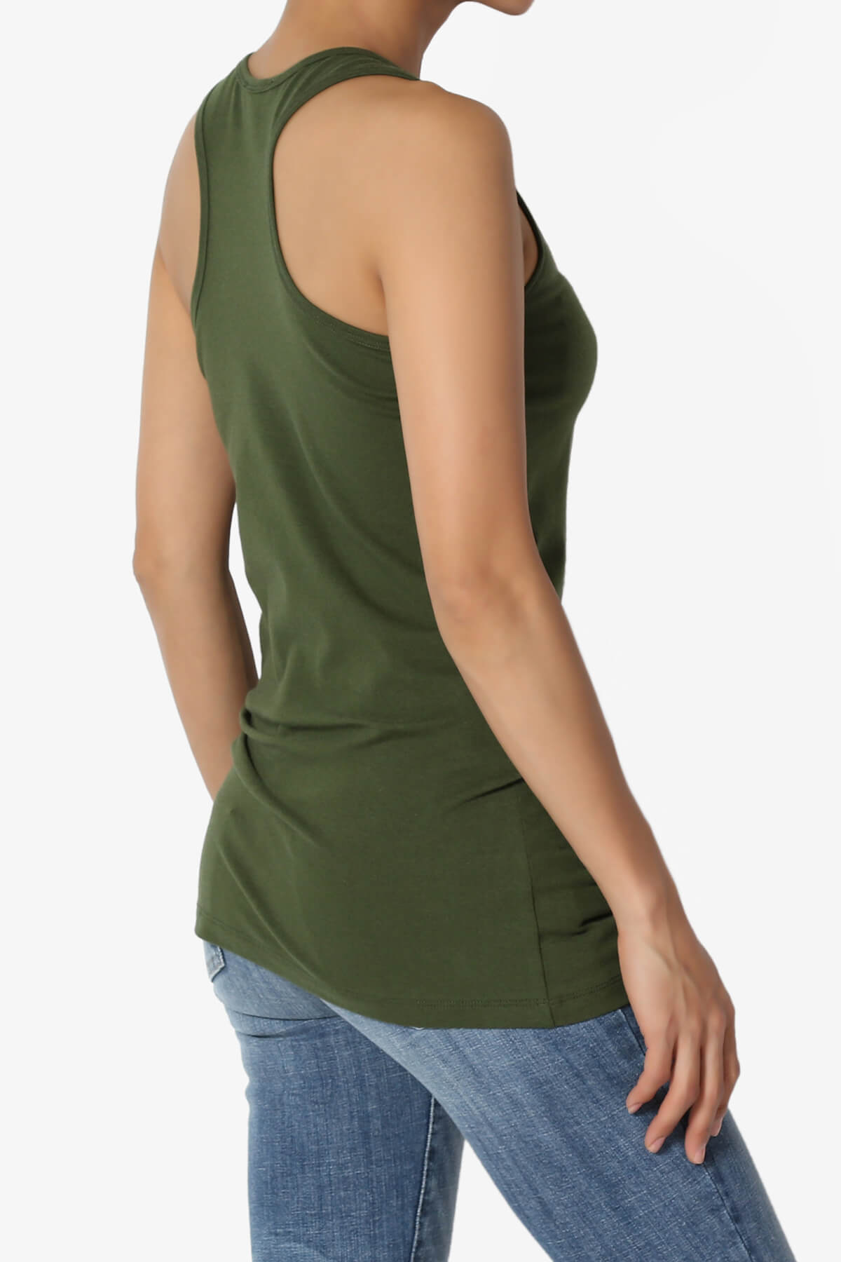 Marnie Racerback Tank Top ARMY GREEN_4