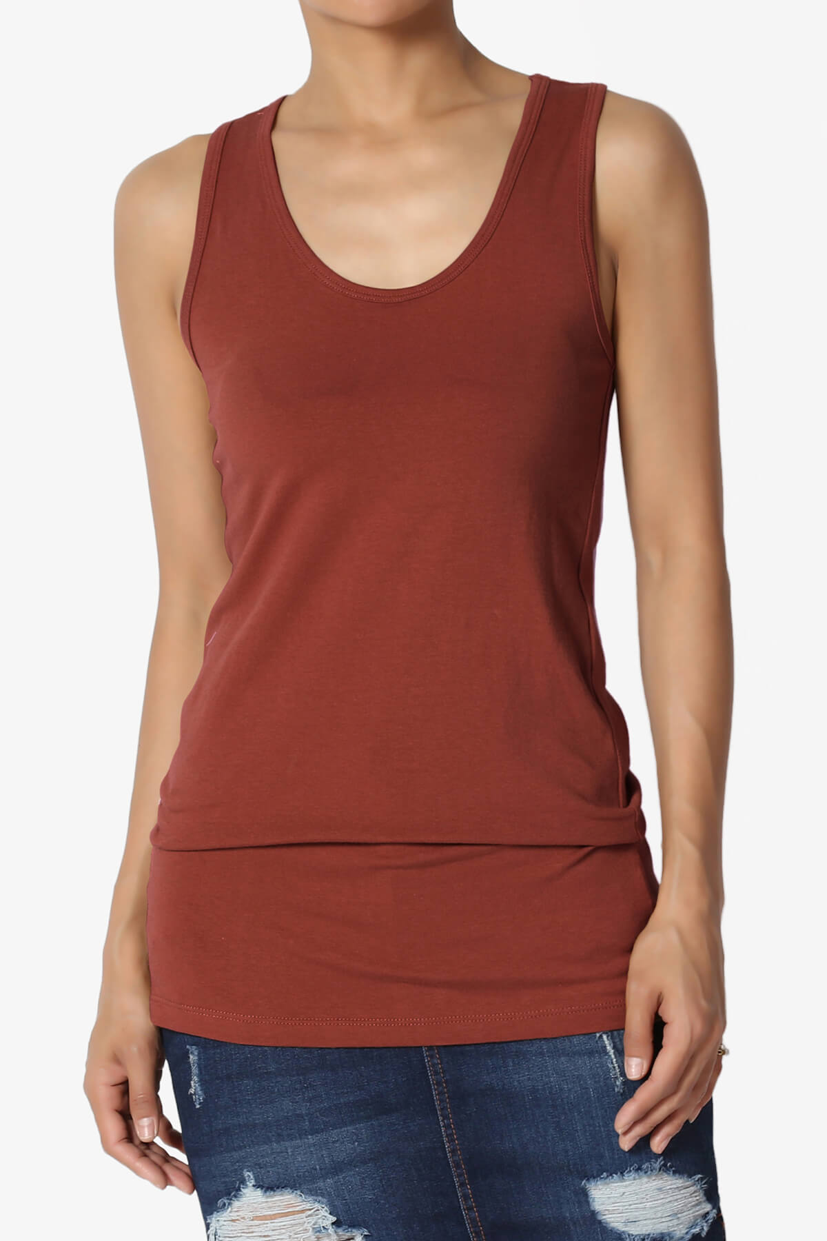 Marnie Racerback Tank Top DARK RUST_1