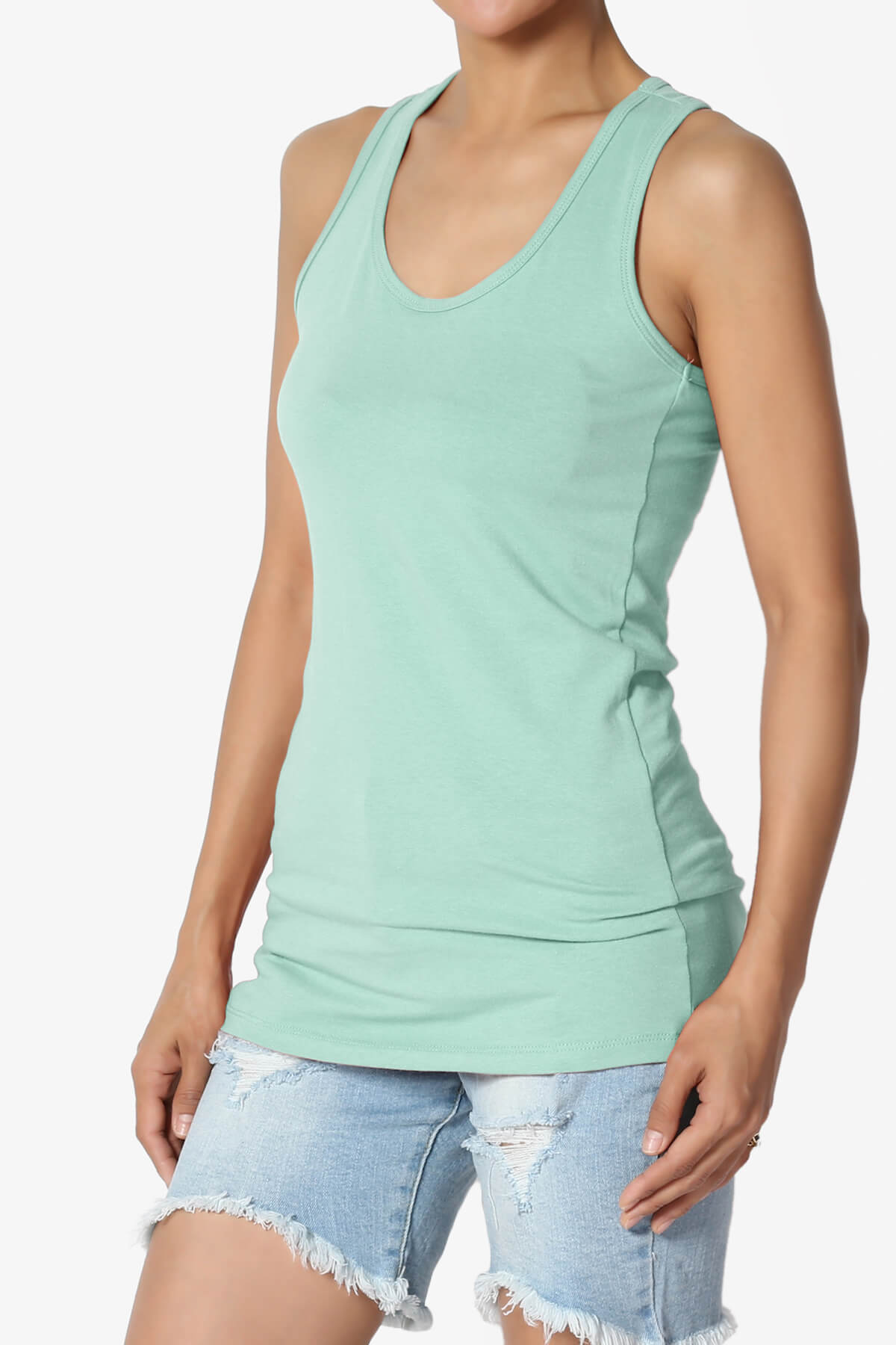 Marnie Racerback Tank Top DUSTY GREEN_3