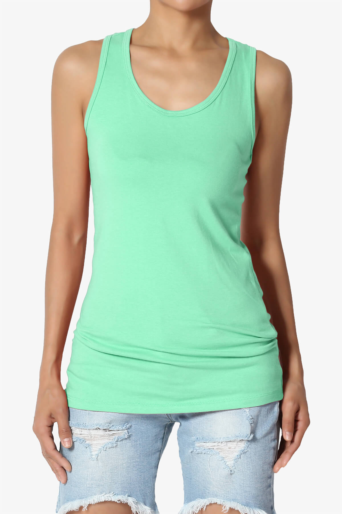 Marnie Racerback Tank Top GREEN MINT_1