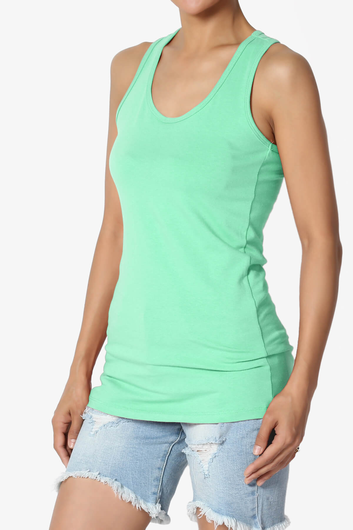 Marnie Racerback Tank Top GREEN MINT_3