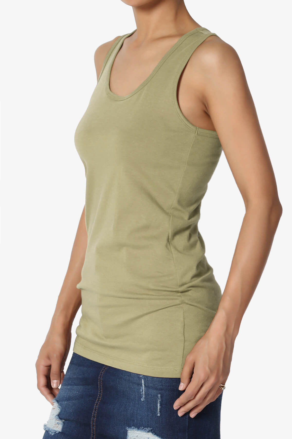 Marnie Racerback Tank Top KHAKI GREEN_3