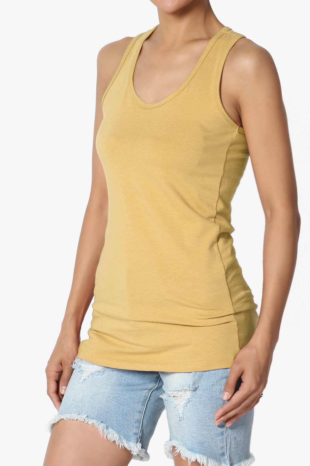 Marnie Racerback Tank Top LIGHT MUSTARD_3