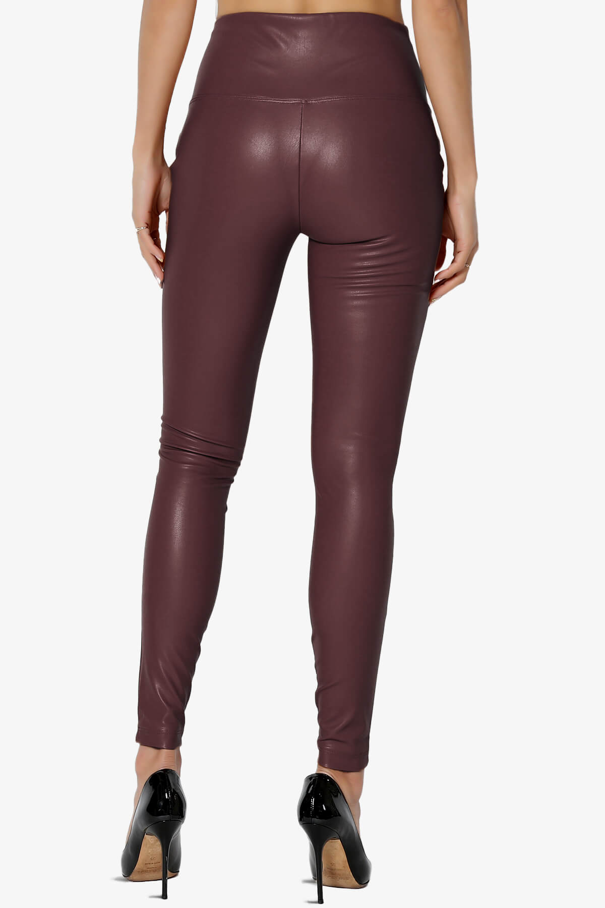 Mayari High Rise Faux Leather Leggings DARK BURGUNDY_2