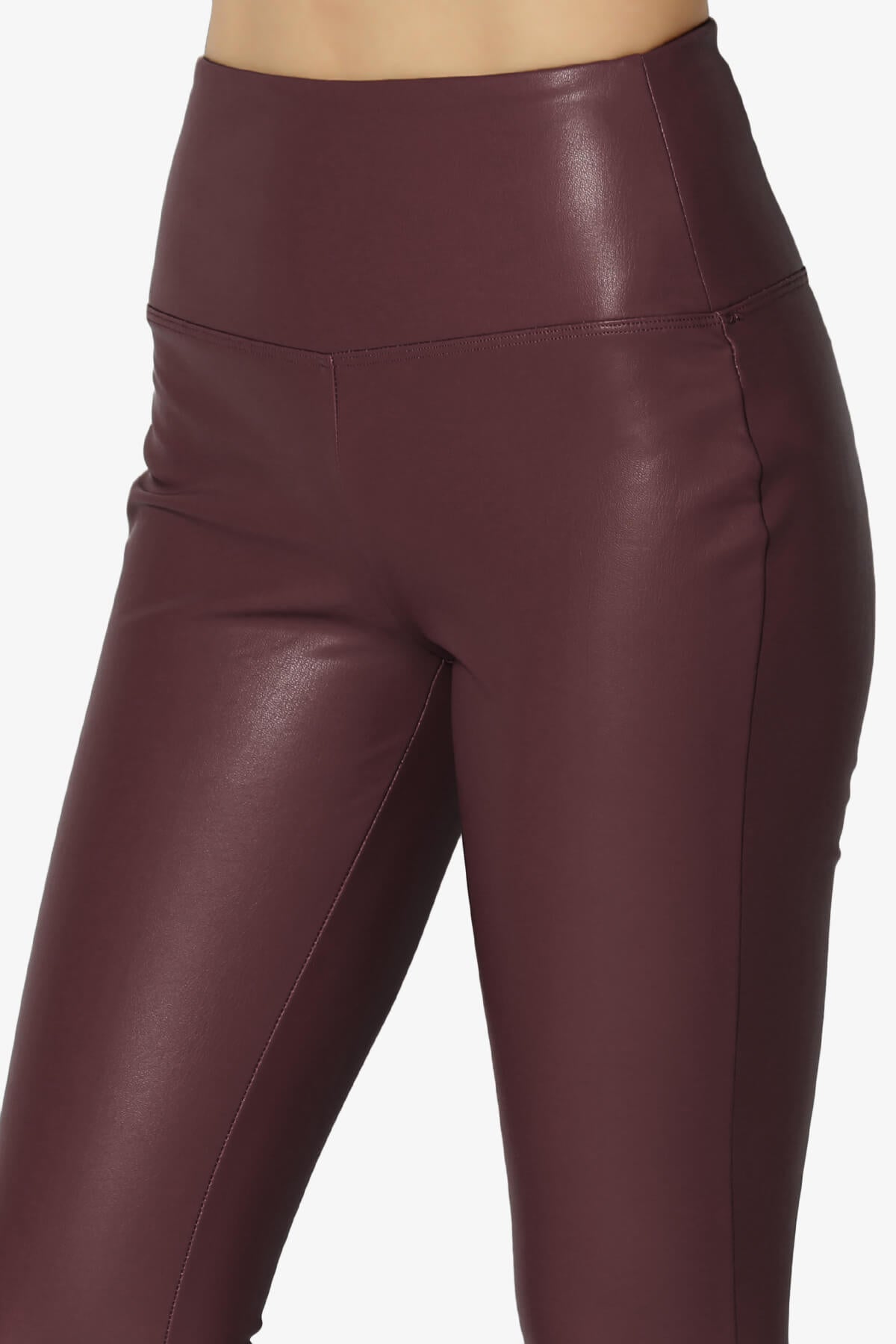 Mayari High Rise Faux Leather Leggings DARK BURGUNDY_5
