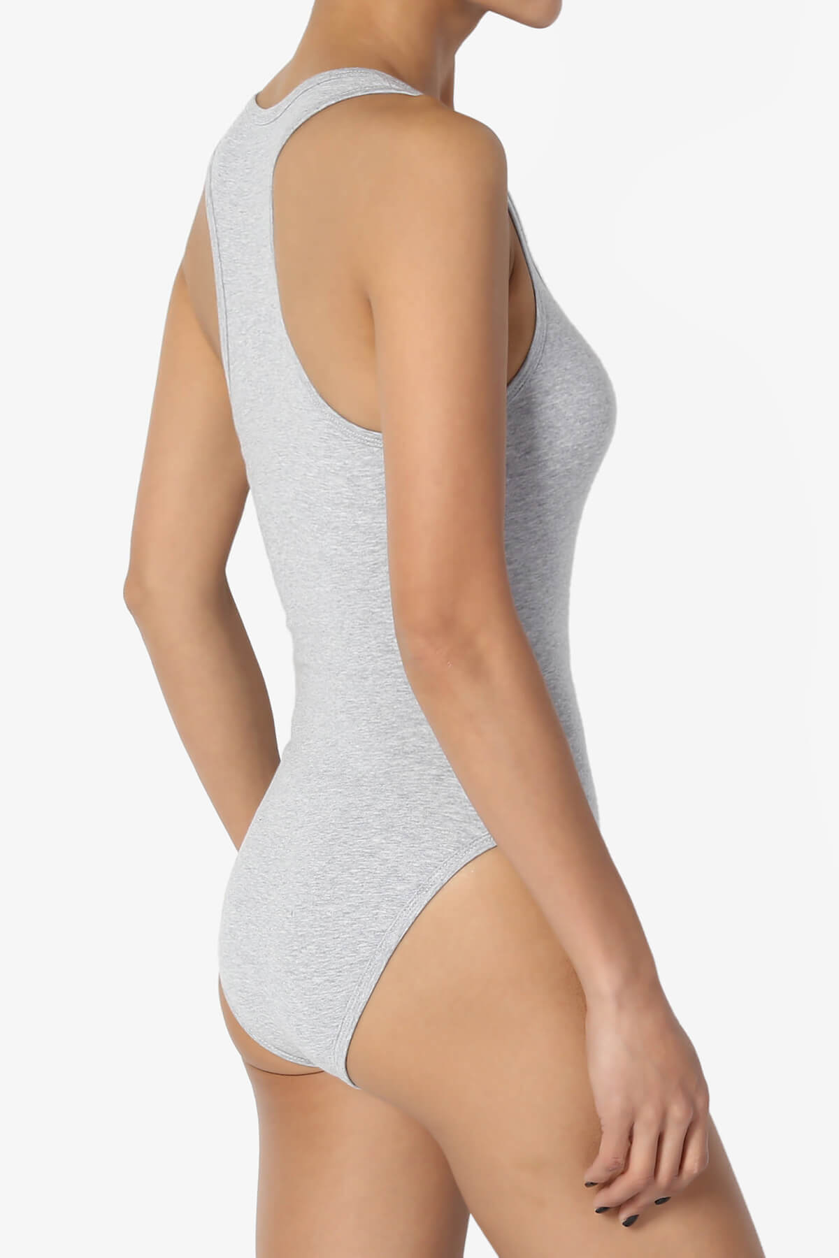 Maya Scoop Neck Tank Bodysuit HEATHER GREY_4