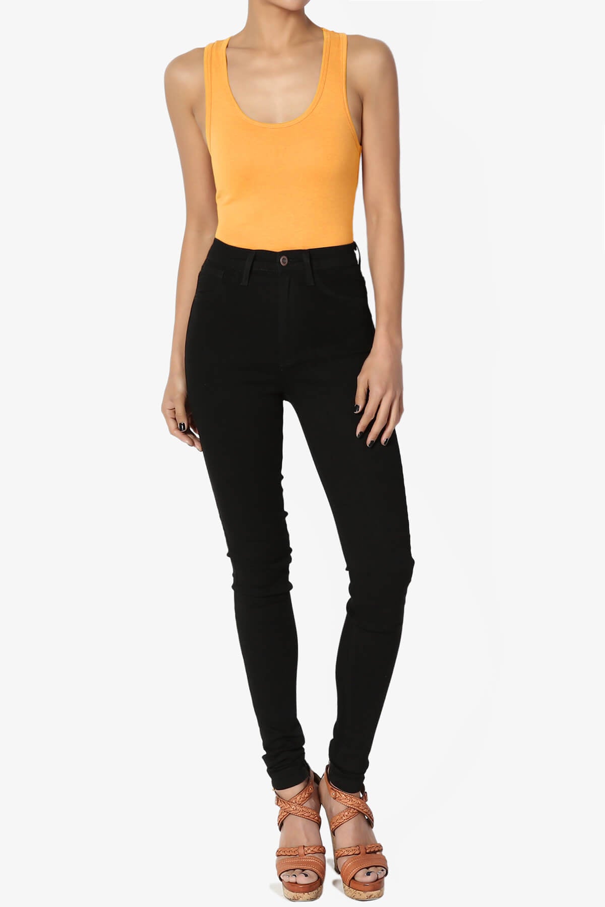 Maya Scoop Neck Tank Bodysuit MUSTARD_6