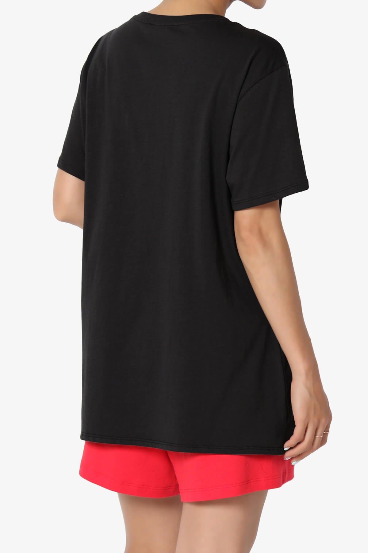 Mayra O Neck Cotton Boyfriend Tee BLACK_4