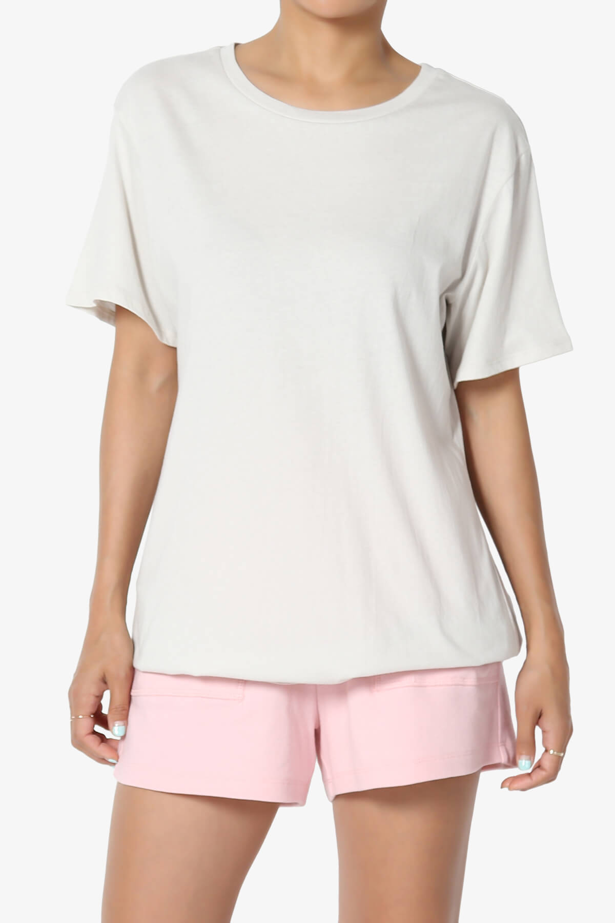 Mayra O Neck Cotton Boyfriend Tee BONE_1