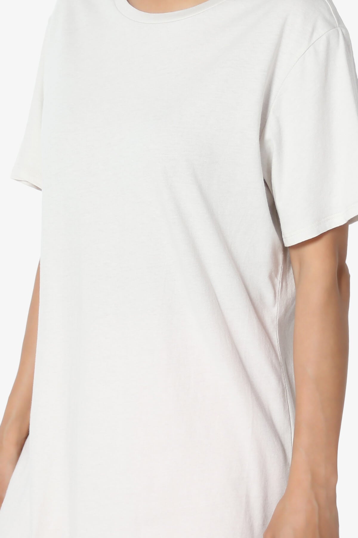 Mayra O Neck Cotton Boyfriend Tee BONE_5