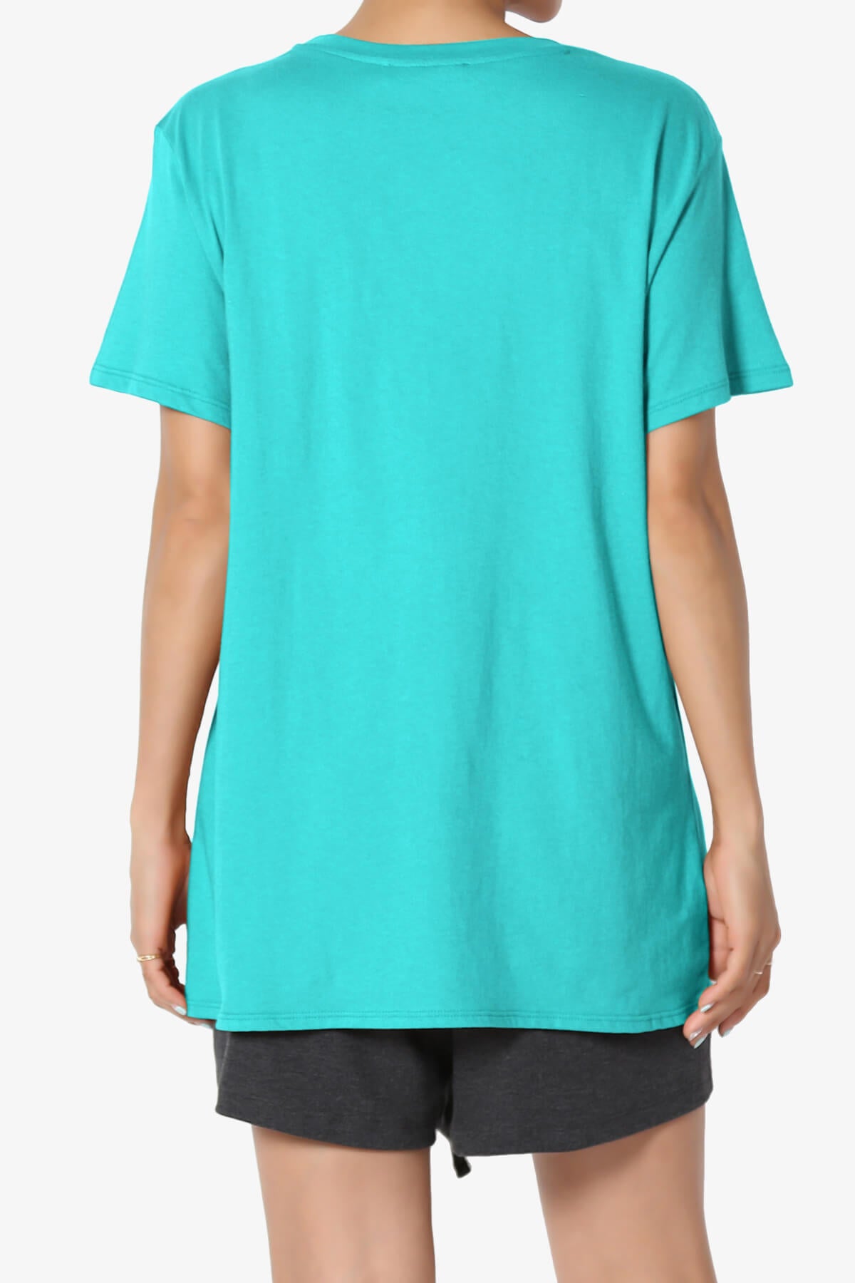 Mayra O Neck Cotton Boyfriend Tee ICE BLUE_2