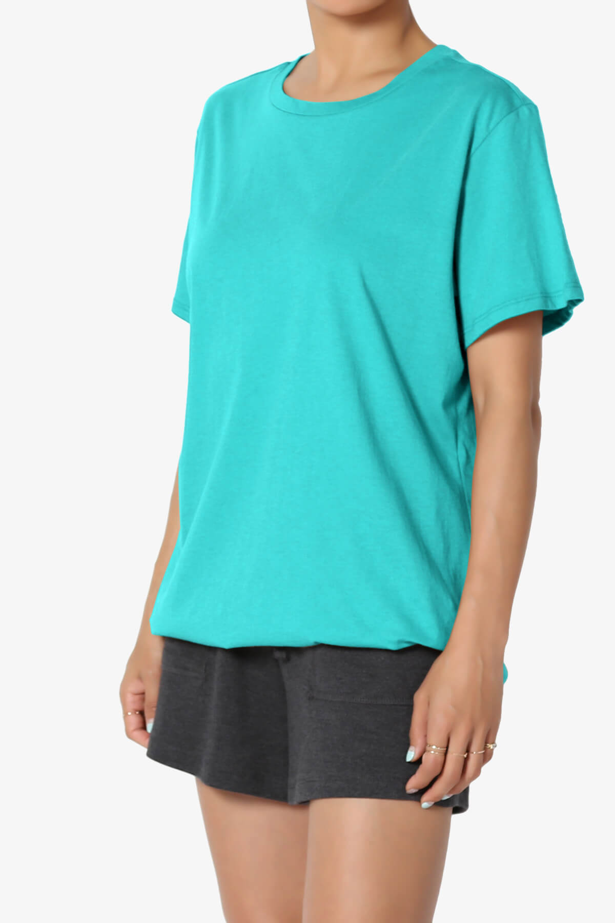 Mayra O Neck Cotton Boyfriend Tee ICE BLUE_3