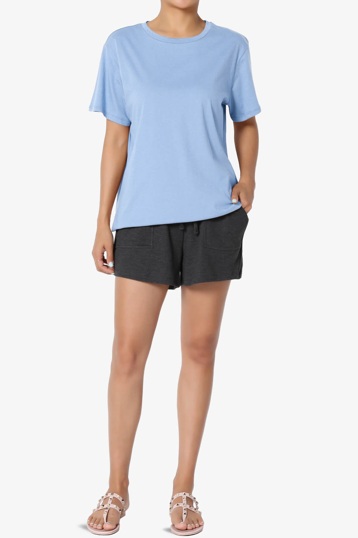 Mayra O Neck Cotton Boyfriend Tee LIGHT BLUE_6