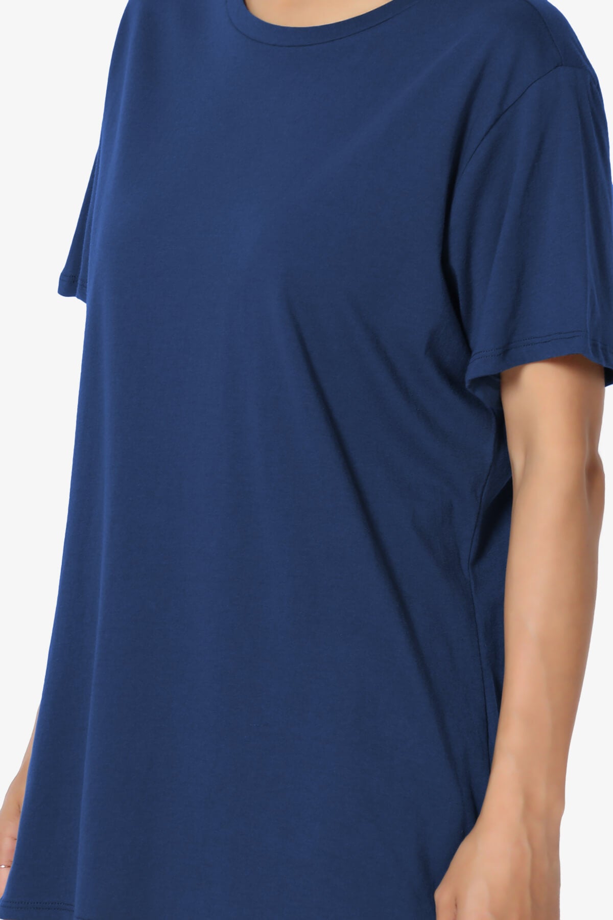 Mayra O Neck Cotton Boyfriend Tee LIGHT NAVY_5