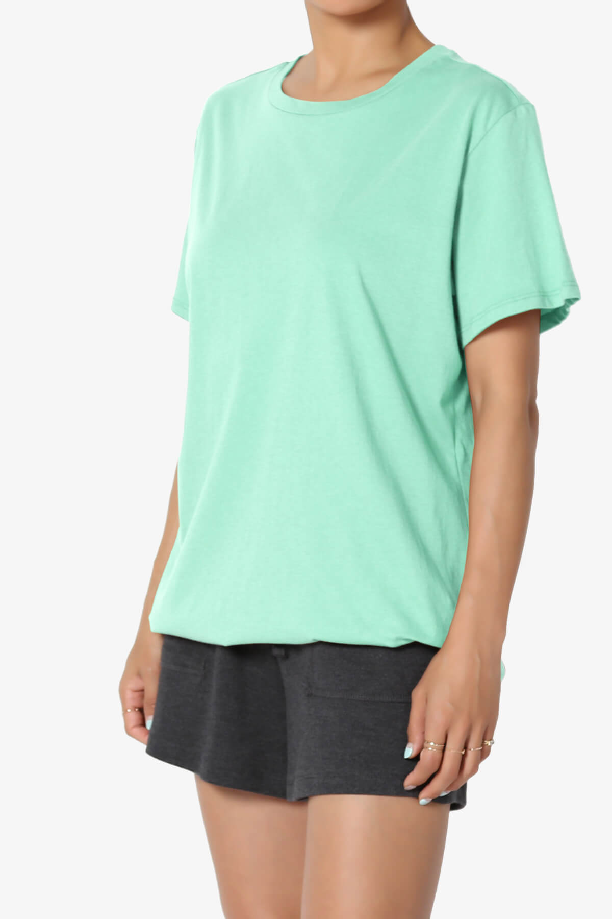 Mayra O Neck Cotton Boyfriend Tee MINT_3