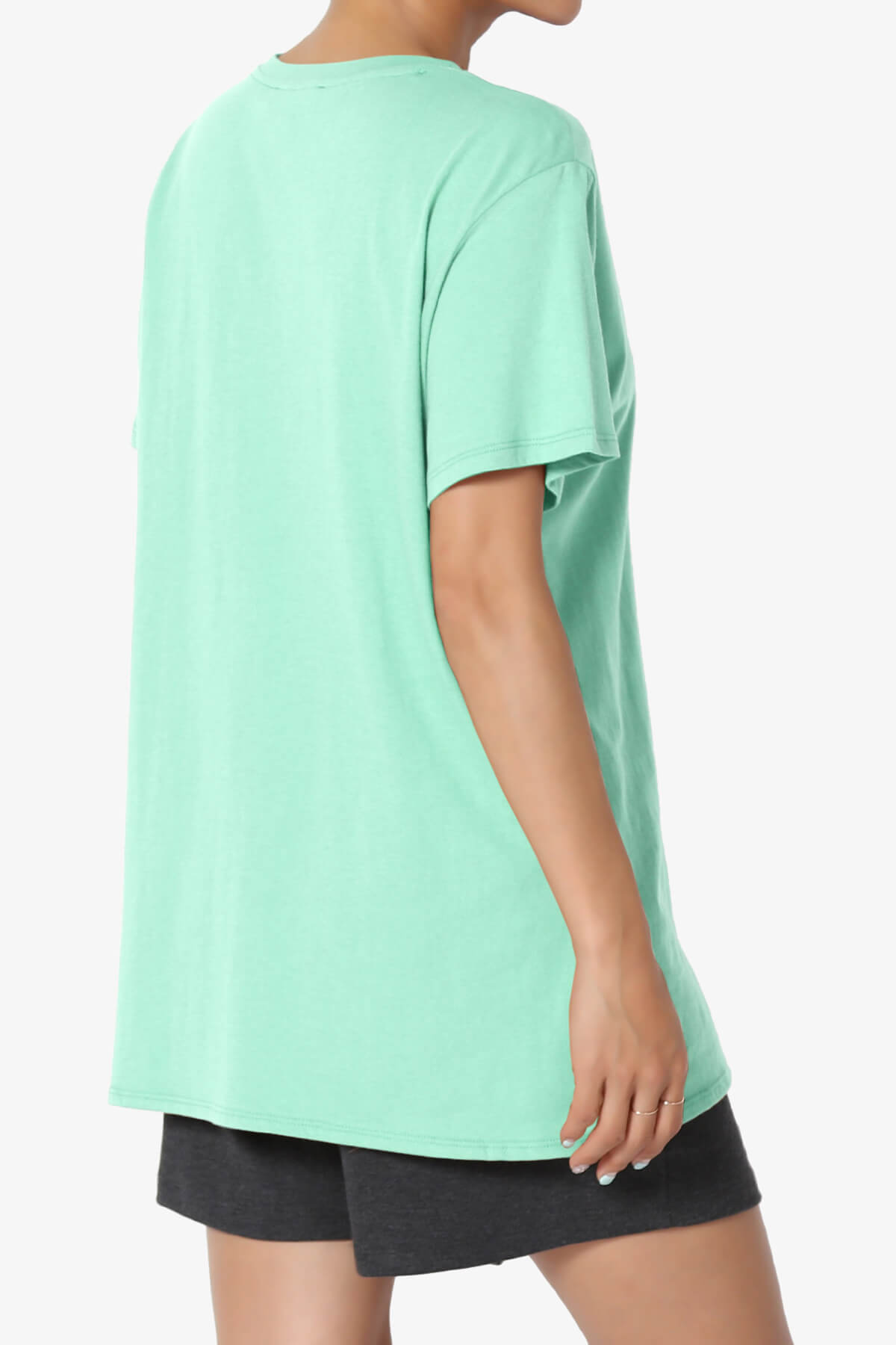 Mayra O Neck Cotton Boyfriend Tee MINT_4