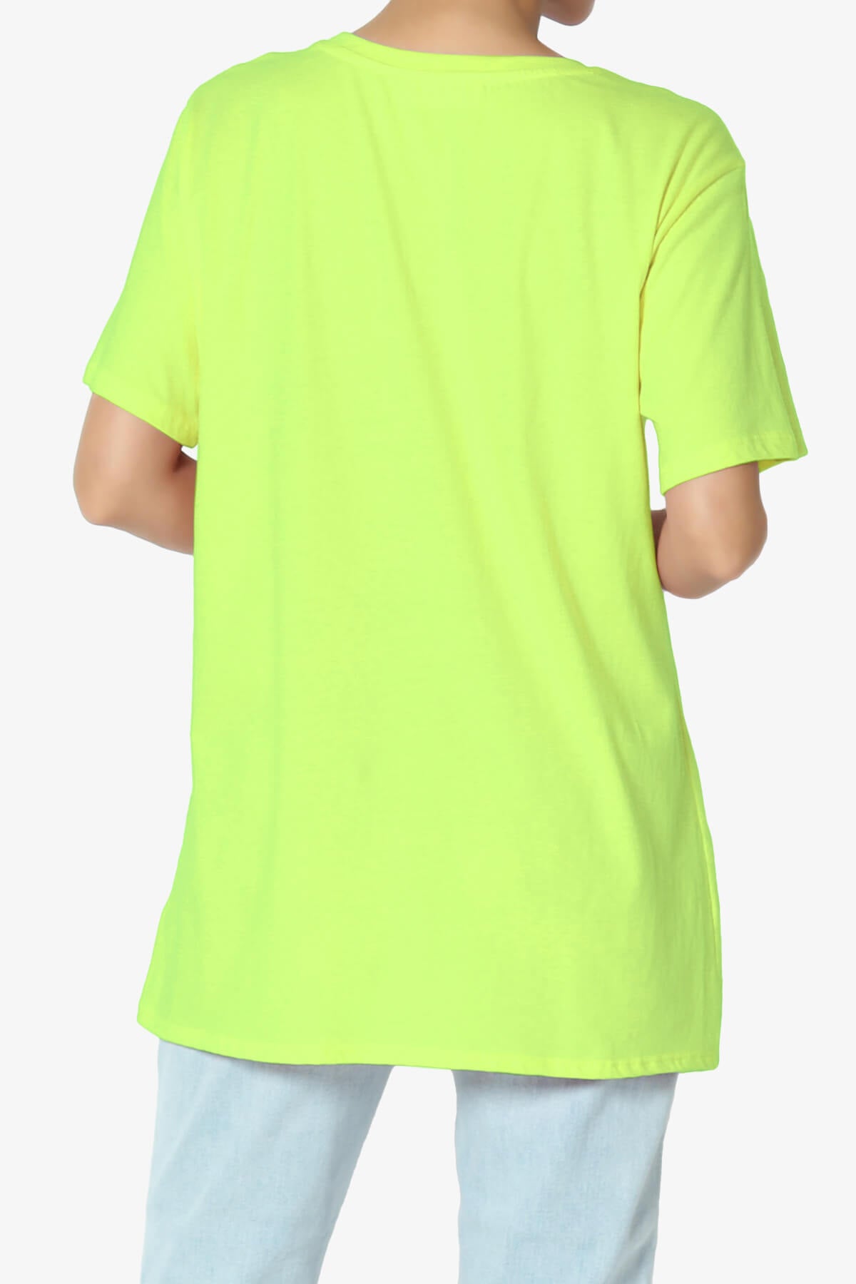Mayra O Neck Cotton Boyfriend Tee NEON GREEN_2