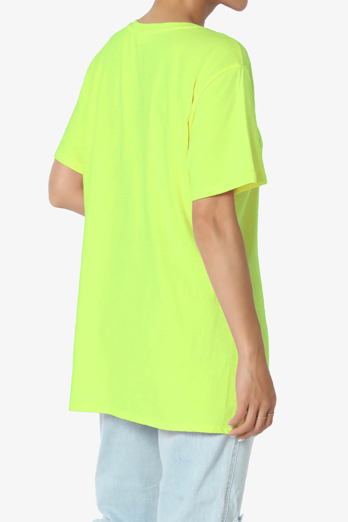 Mayra O Neck Cotton Boyfriend Tee NEON GREEN_4