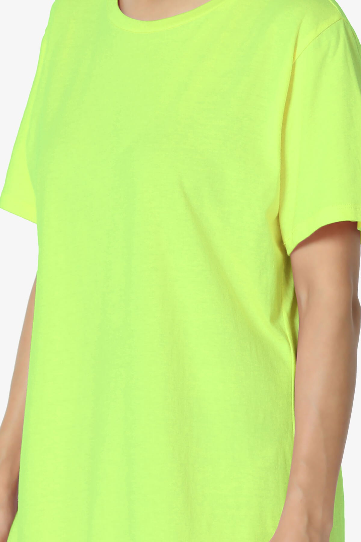 Mayra O Neck Cotton Boyfriend Tee NEON GREEN_5