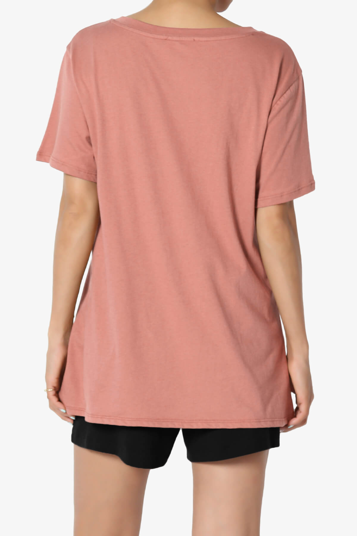 Mayra V-Neck Cotton Boyfriend Tee ASH ROSE_2