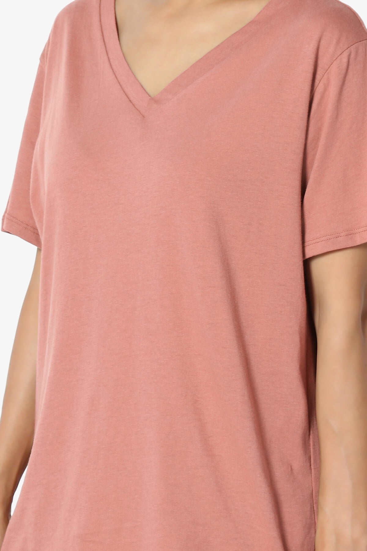 Mayra V-Neck Cotton Boyfriend Tee ASH ROSE_5