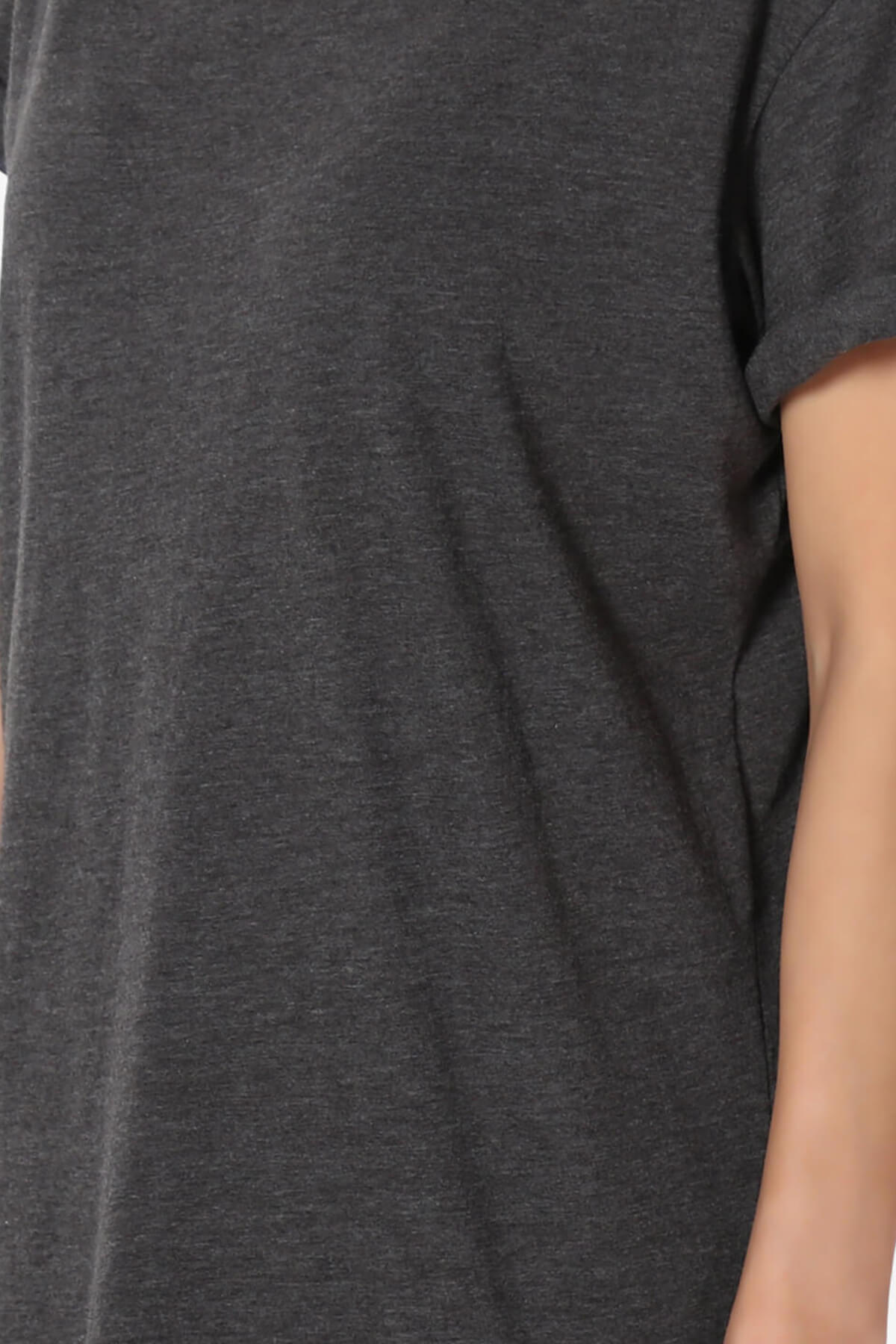 Mayra V-Neck Cotton Boyfriend Tee CHARCOAL_5