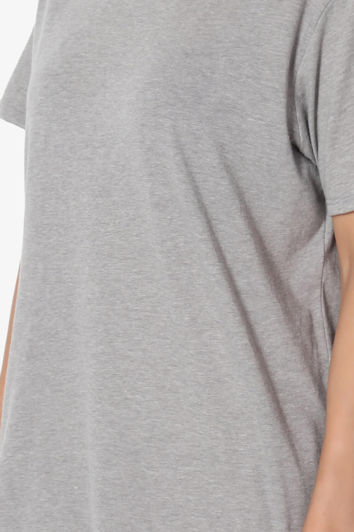 Mayra V-Neck Cotton Boyfriend Tee HEATHER GREY_5