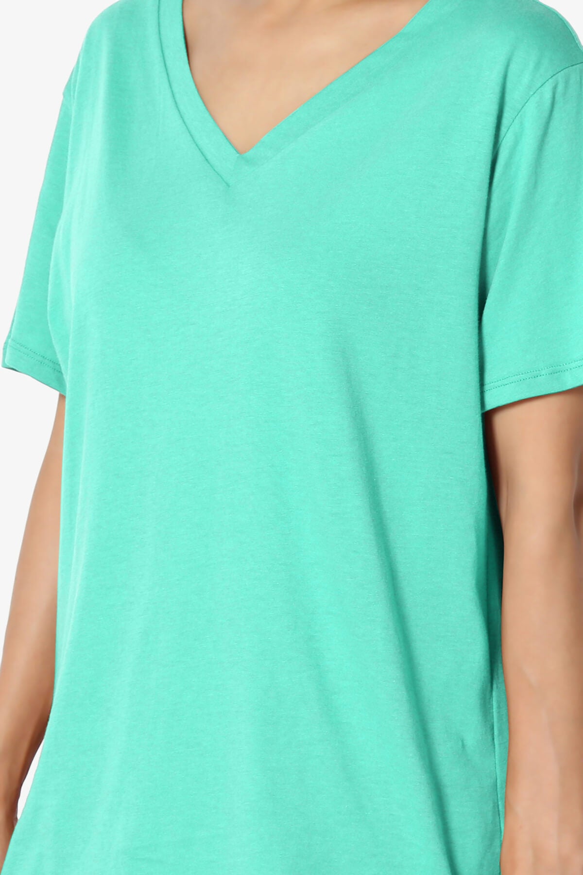 Mayra V-Neck Cotton Boyfriend Tee MINT_5