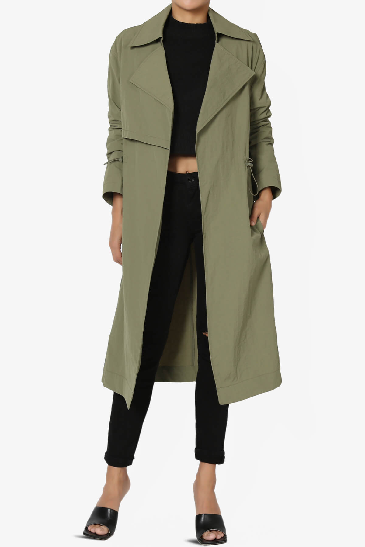 Melanie Lightweight Trench Coat OLIVE_1